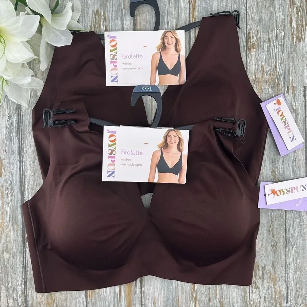 Women's Wirefree Bonded Plunge Bra with Convertible Straps 2-Pack Size XXXL